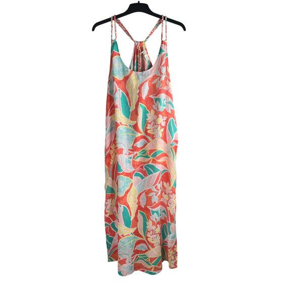 Cynthia Rowley Sleeveless Tropical Floral Maxi Dress With Braided Straps Medium - Picture 1 of 15